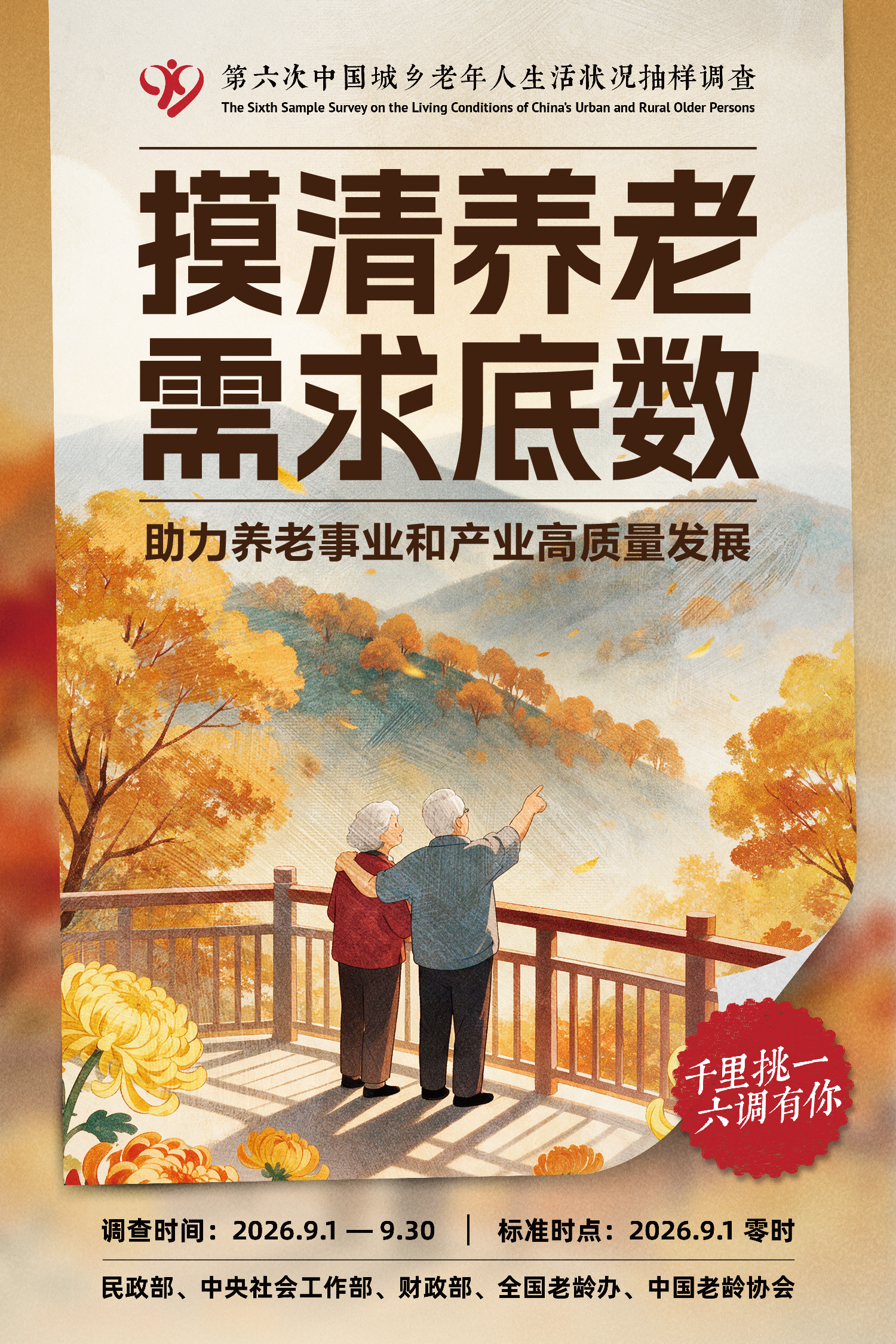 第六次中国城乡老年人生活状况抽样调查宣传海报（二）
