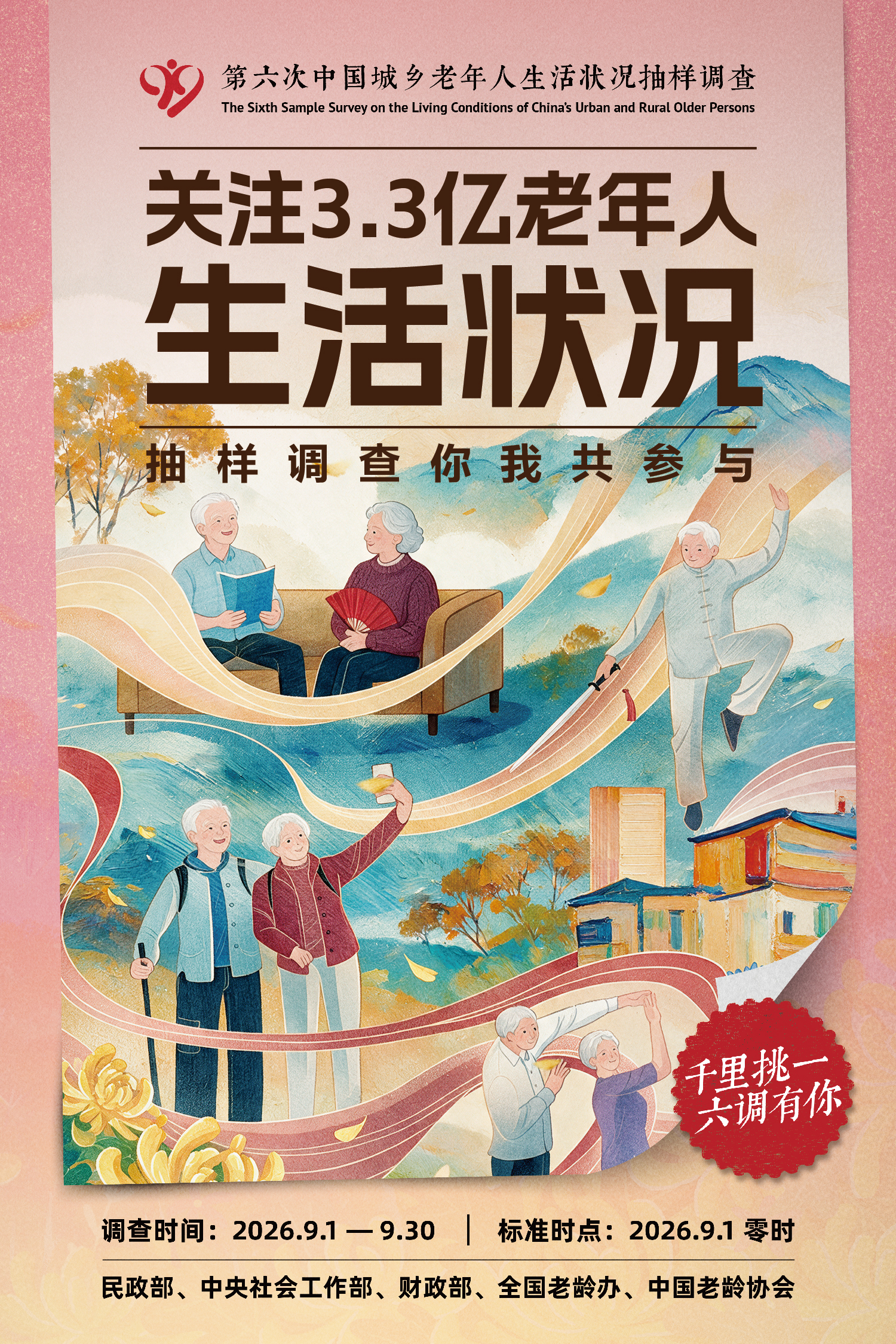 第六次中国城乡老年人生活状况抽样调查宣传海报（三）